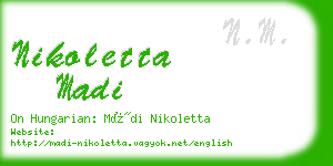 nikoletta madi business card